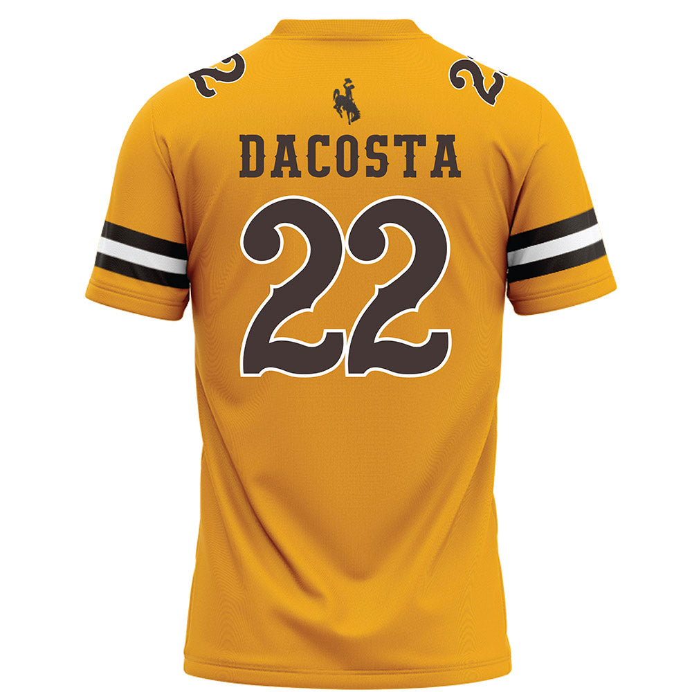 Wyoming - NCAA Football : Jaden DaCosta - Gold Football Jersey-1