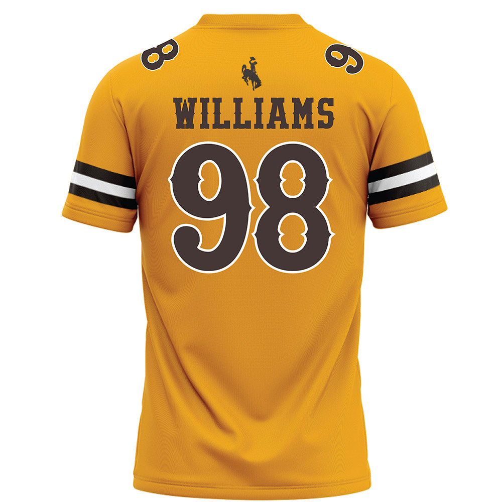 Wyoming - NCAA Football : Jayden Williams - Gold Football Jersey