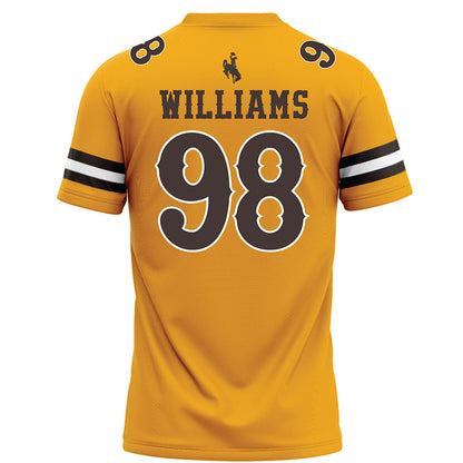 Wyoming - NCAA Football : Jayden Williams - Gold Football Jersey