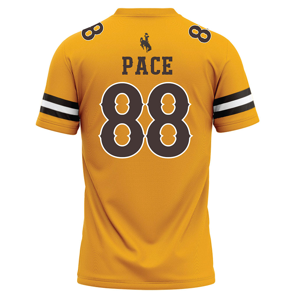 Wyoming - NCAA Football : Landon Pace - Gold Football Jersey-1