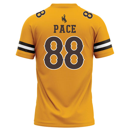 Wyoming - NCAA Football : Landon Pace - Gold Football Jersey-1
