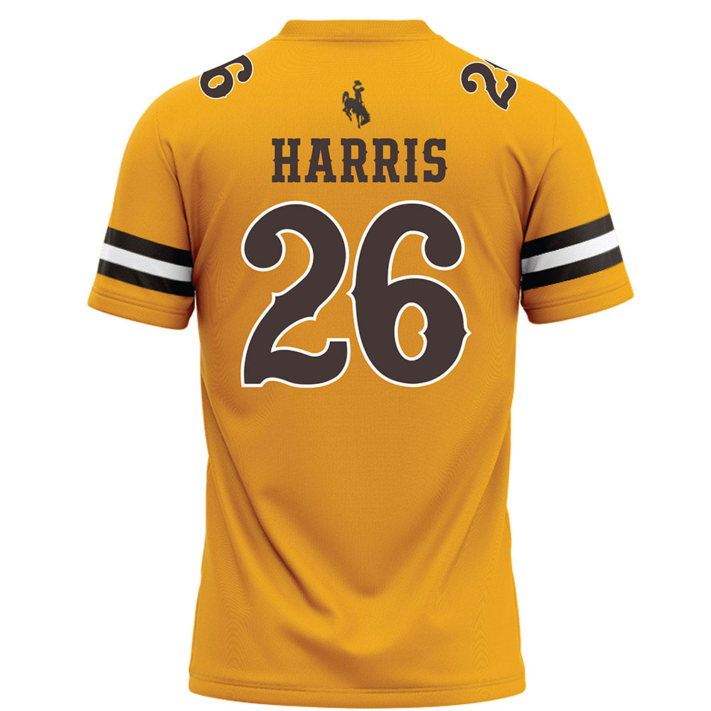 Wyoming - NCAA Football : Samuel Harris - Gold Football Jersey-1