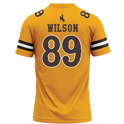 Wyoming - NCAA Football : Jake Wilson - Gold Football Jersey-1