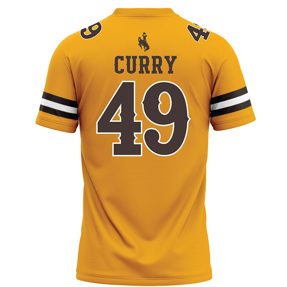 Wyoming - NCAA Football : Nathan Curry - Gold Football Jersey-1