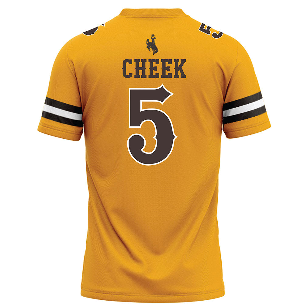 Wyoming - NCAA Football : Brooklyn Cheek - Gold Football Jersey-1