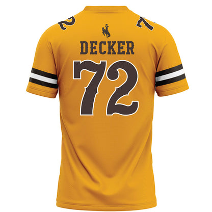 Wyoming - NCAA Football : Pierce Decker - Gold Football Jersey-1