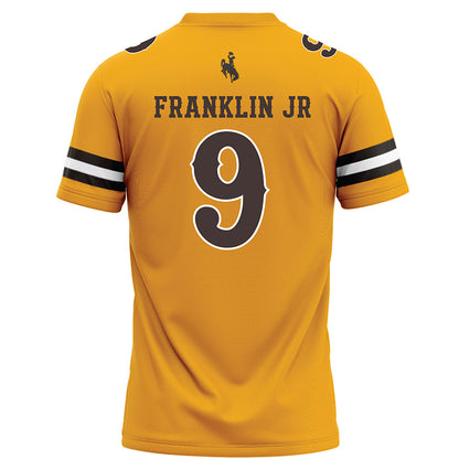 Wyoming - NCAA Football : Travis Franklin Jr - Gold Football Jersey-1