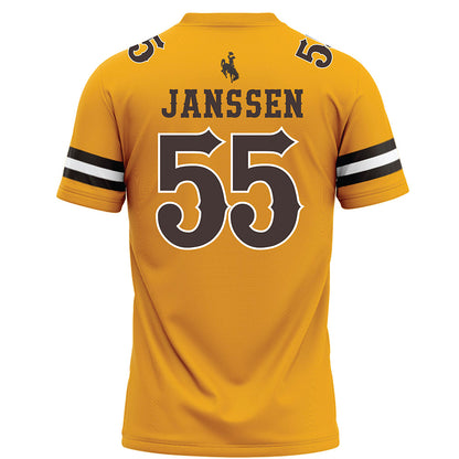 Wyoming - NCAA Football : Kalvin Janssen - Gold Football Jersey-1