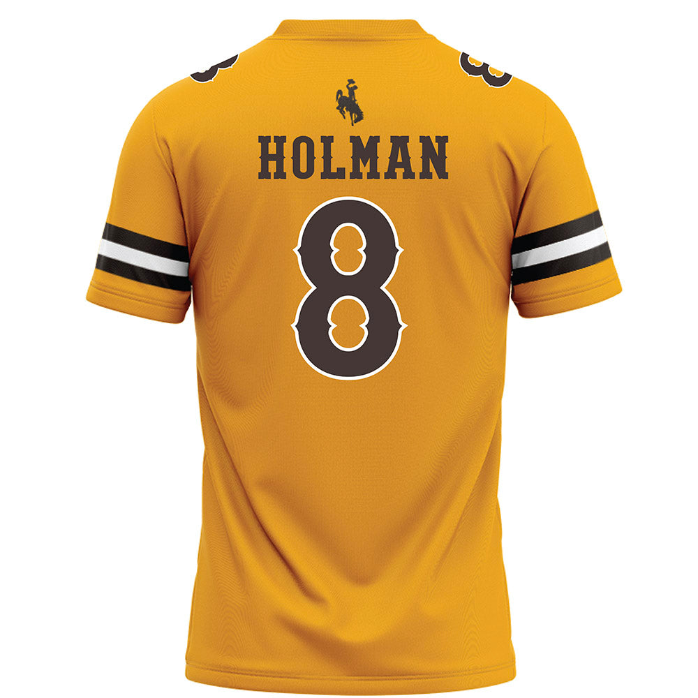 Wyoming - NCAA Football : Markell Holman - Gold Football Jersey-1