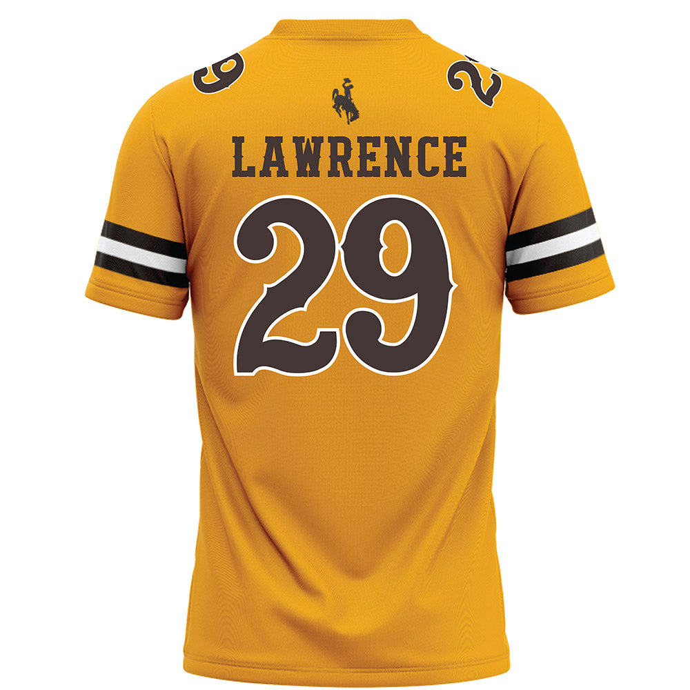 Wyoming - NCAA Football : Jaden Lawrence - Gold Football Jersey-1