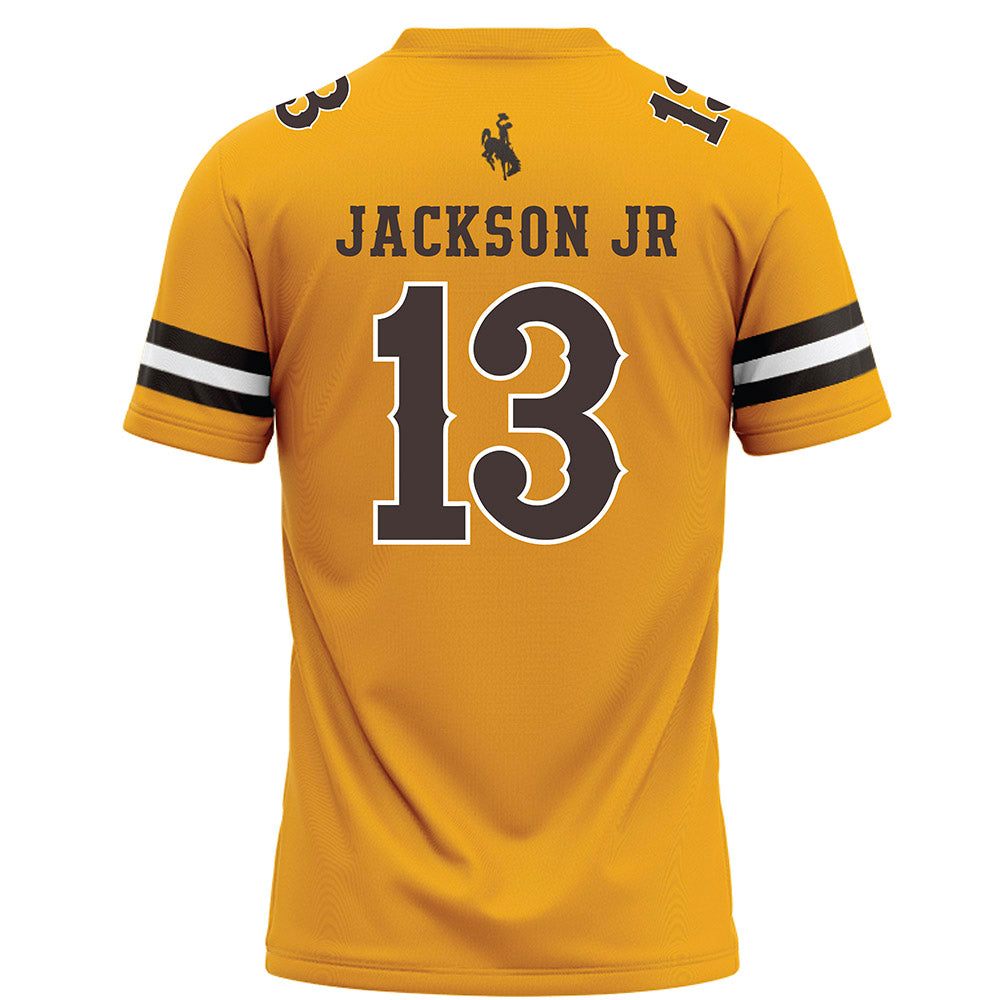 Wyoming - NCAA Football : Pierre Jackson Jr - Gold Football Jersey-1