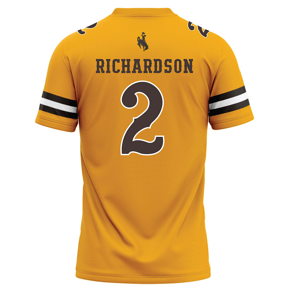 Wyoming - NCAA Football : Eric Richardson - Gold Football Jersey-1