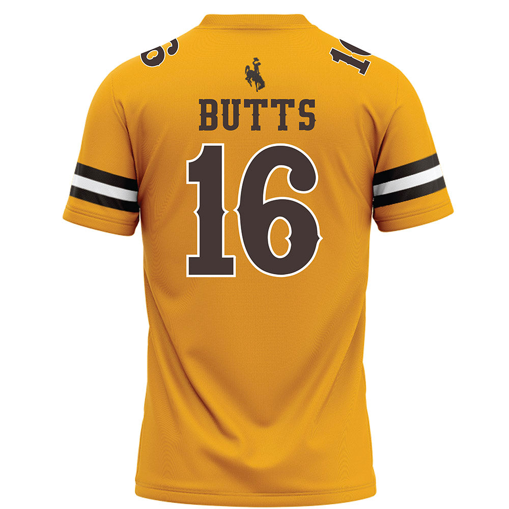 Wyoming - NCAA Football : Karson Butts - Gold Football Jersey-1
