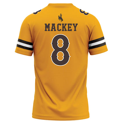 Wyoming - NCAA Football : Logan Mackey - Gold Football Jersey-1