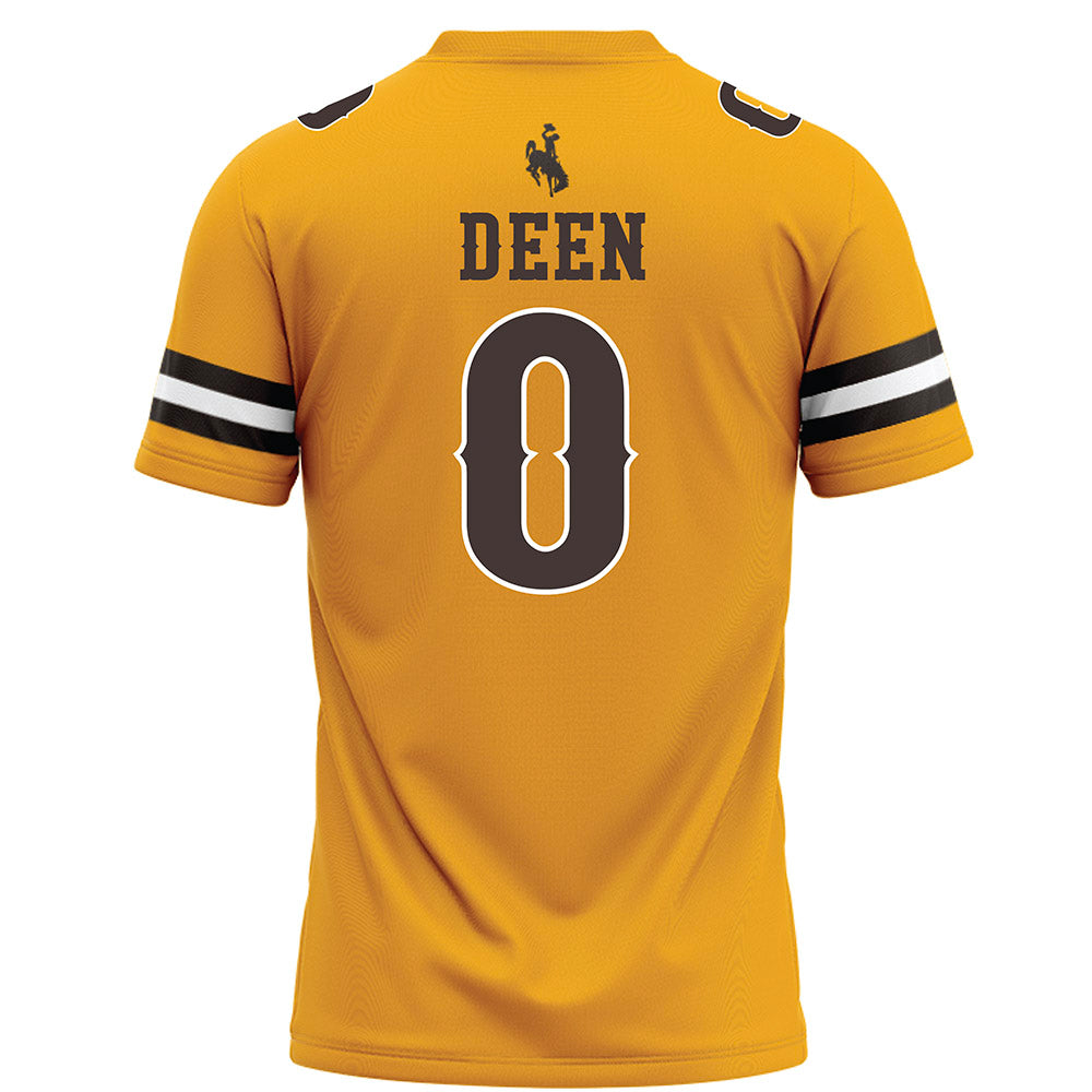 Wyoming - NCAA Football : Tyson Deen - Gold Football Jersey-1