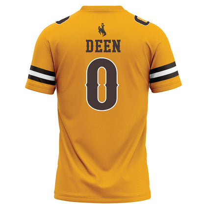 Wyoming - NCAA Football : Tyson Deen - Gold Football Jersey-1