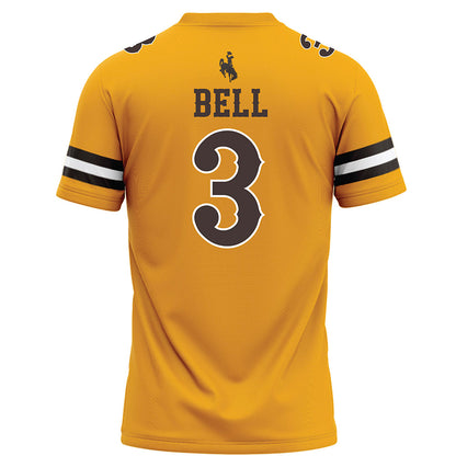 Wyoming - NCAA Football : Ian Bell - Gold Football Jersey-1