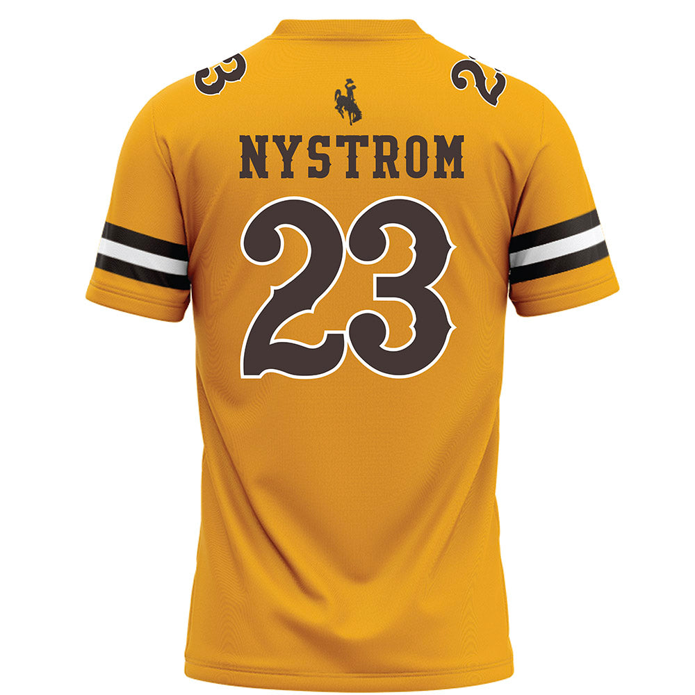 Wyoming - NCAA Football : Tyler Nystrom - Gold Football Jersey