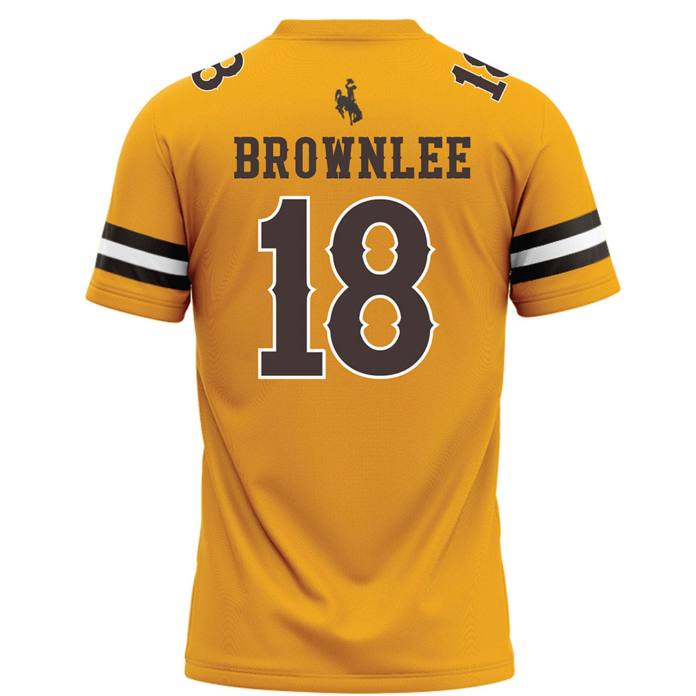 Wyoming - NCAA Football : Da'Marion Brownlee - Gold Football Jersey-1