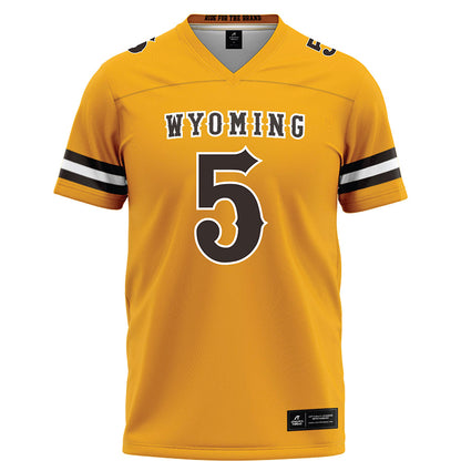 Wyoming - NCAA Football : Justin Popovich - Gold Football Jersey-0