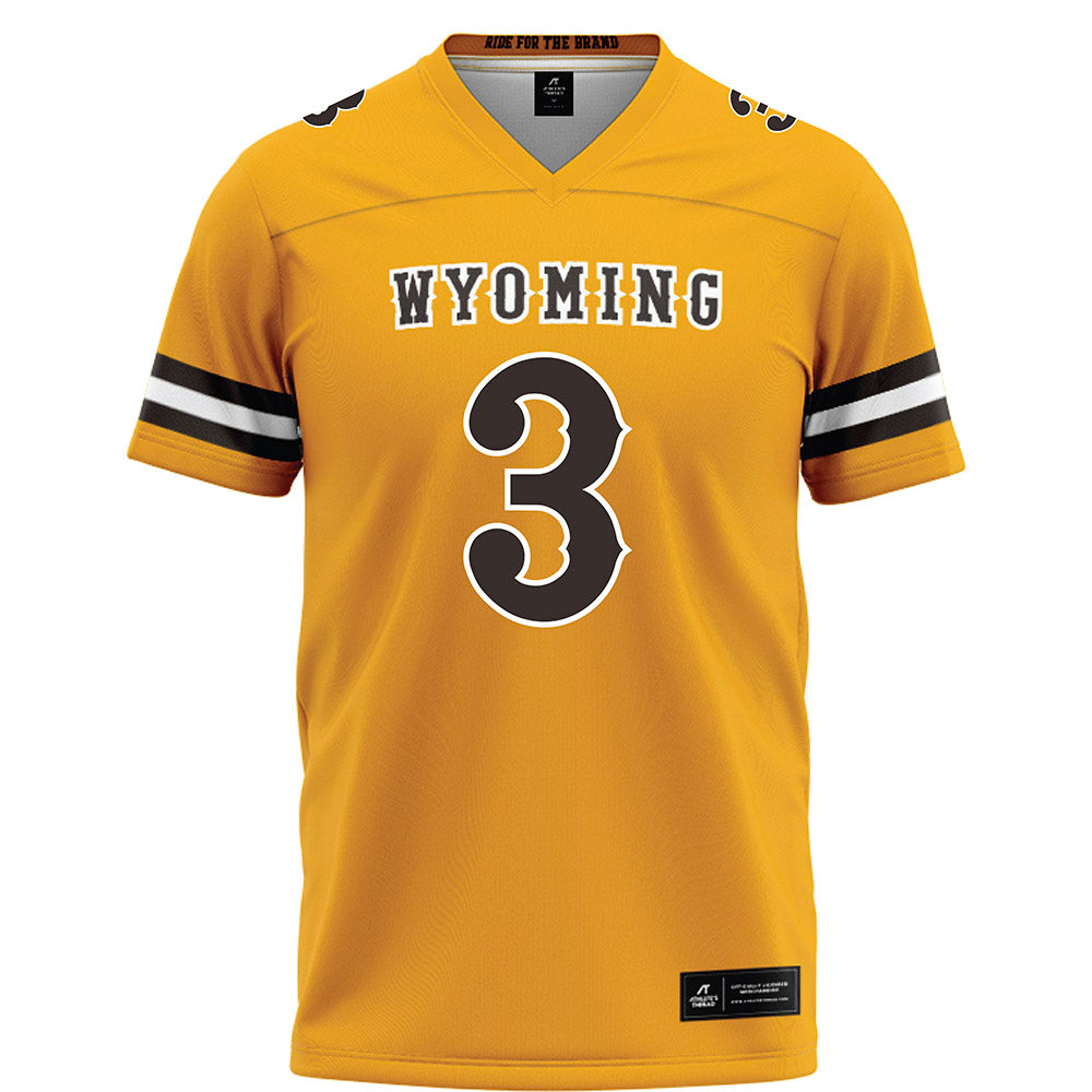 Wyoming - NCAA Football : Ian Bell - Gold Football Jersey-0