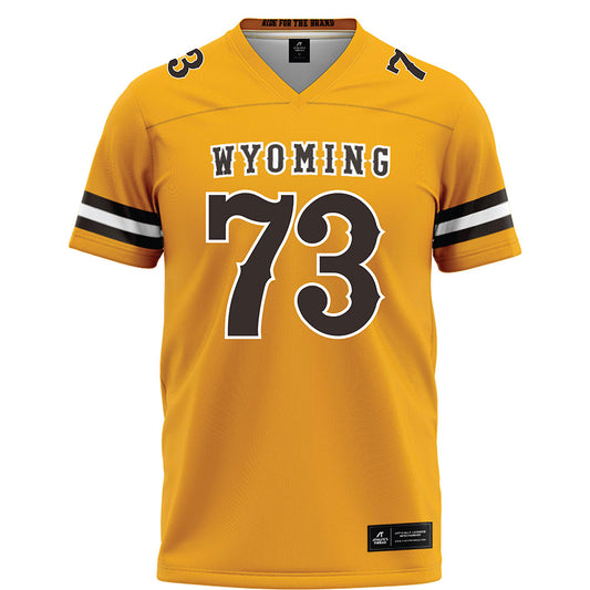 Wyoming - NCAA Football : Caleb Hall - Gold Football Jersey-0
