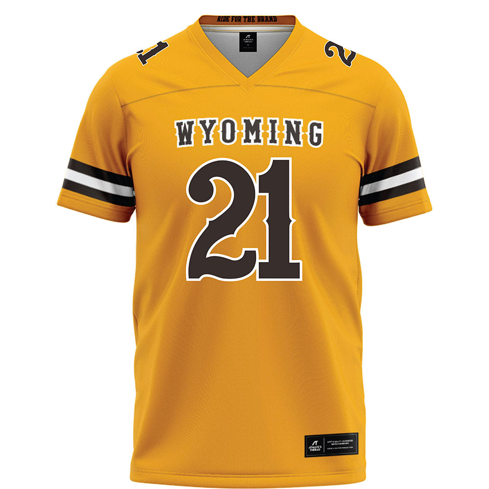 Wyoming - NCAA Football : Nico Hamilton - Gold Football Jersey-0