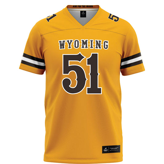 Wyoming - NCAA Football : Thaddeus Gianaris - Gold Football Jersey-0