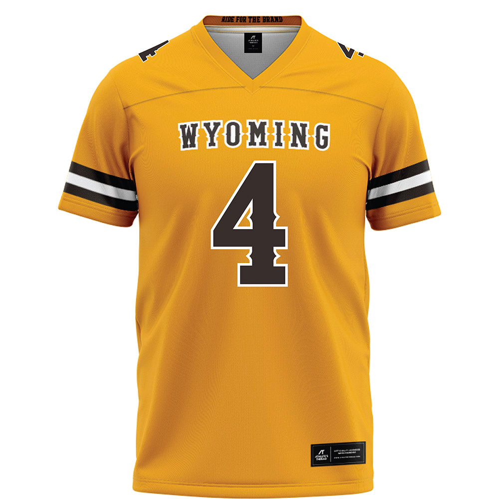 Wyoming - NCAA Football : Ke'Lyn Washom - Gold Football Jersey-0