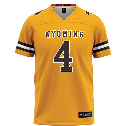 Wyoming - NCAA Football : Ke'Lyn Washom - Gold Football Jersey-0