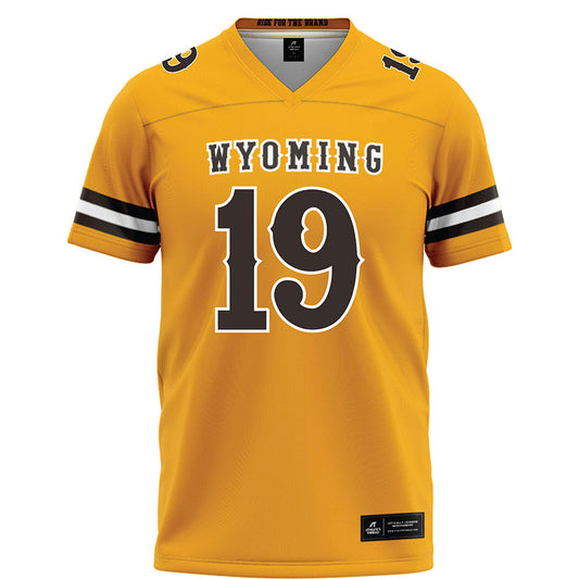 Wyoming - NCAA Football : Kendall Griffin - Gold Football Jersey-0