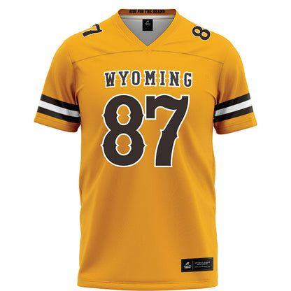 Wyoming - NCAA Football : Isaac Schoenfeld - Gold Football Jersey