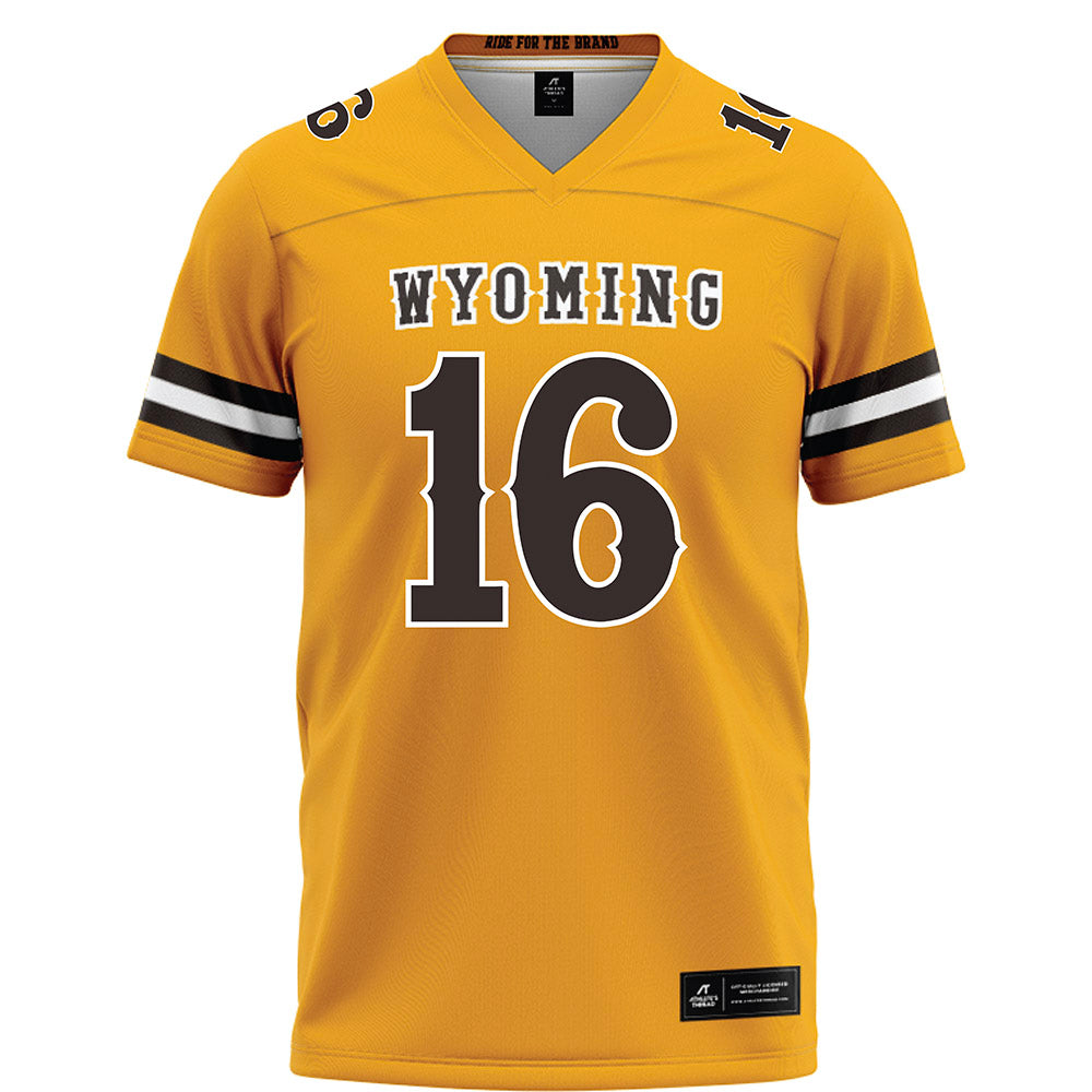 Wyoming - NCAA Football : Karson Butts - Gold Football Jersey-0