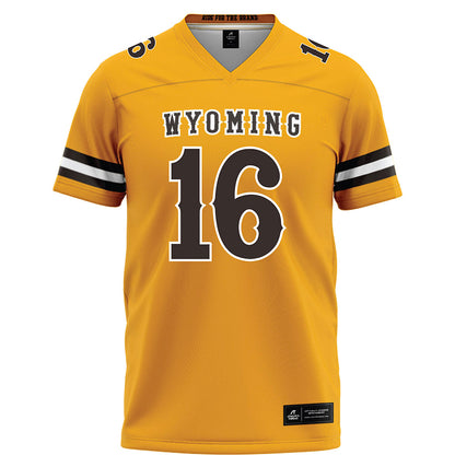 Wyoming - NCAA Football : Karson Butts - Gold Football Jersey-0