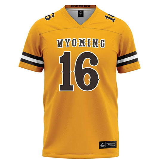 Wyoming - NCAA Football : Karson Butts - Gold Football Jersey-0