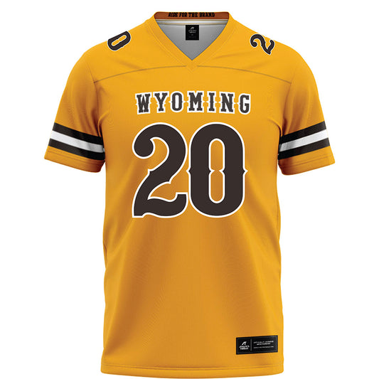 Wyoming - NCAA Football : Jaden Lawrence - Gold Football Jersey-0