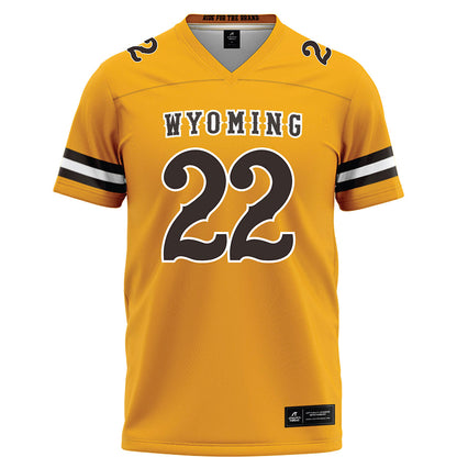 Wyoming - NCAA Football : Jaden DaCosta - Gold Football Jersey-0