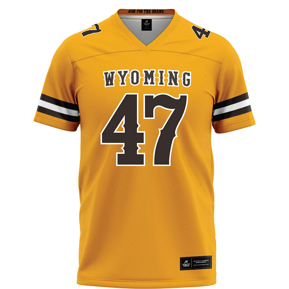 Wyoming - NCAA Football : Erik Sandvik - Gold Football Jersey