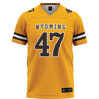 Wyoming - NCAA Football : Erik Sandvik - Gold Football Jersey