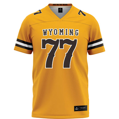 Wyoming - NCAA Football : Josiah Petaia - Gold Football Jersey-0