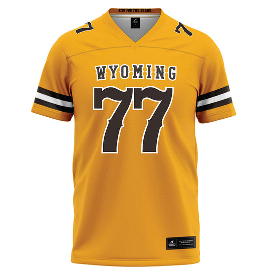 Wyoming - NCAA Football : Josiah Petaia - Gold Football Jersey-0