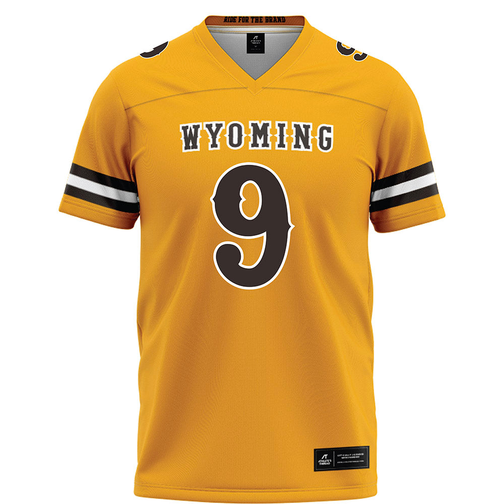 Wyoming - NCAA Football : Jackson Holman - Gold Football Jersey-0