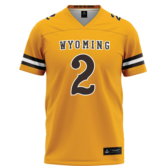 Wyoming - NCAA Football : Travis Franklin - Gold Football Jersey-0