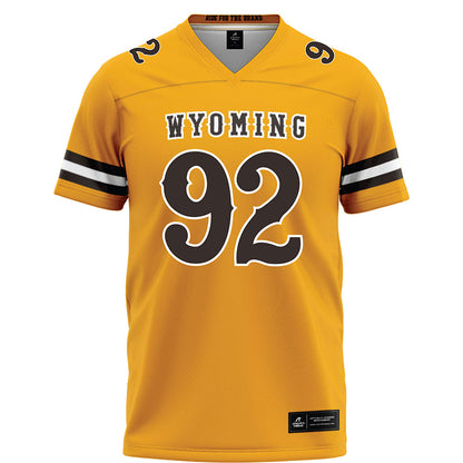 Wyoming - NCAA Football : Dante Drake - Gold Football Jersey