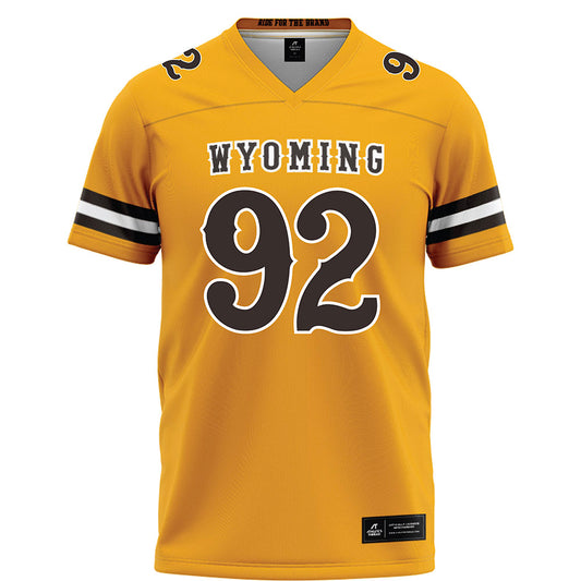 Wyoming - NCAA Football : Dante Drake - Gold Football Jersey