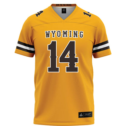 Wyoming - NCAA Football : Landon Sims - Gold Football Jersey-0