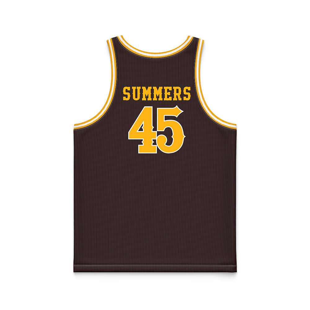Wyoming - NCAA Men's Basketball : Neil Summers - Brown Basketball Jersey-1