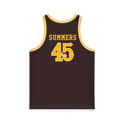 Wyoming - NCAA Men's Basketball : Neil Summers - Brown Basketball Jersey-1