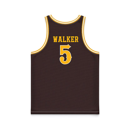 Wyoming - NCAA Men's Basketball : Leland Walker - Brown Basketball Jersey-1