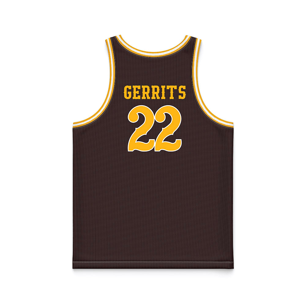 Wyoming - NCAA Men's Basketball : Parker Gerrits - Brown Basketball Jersey-1